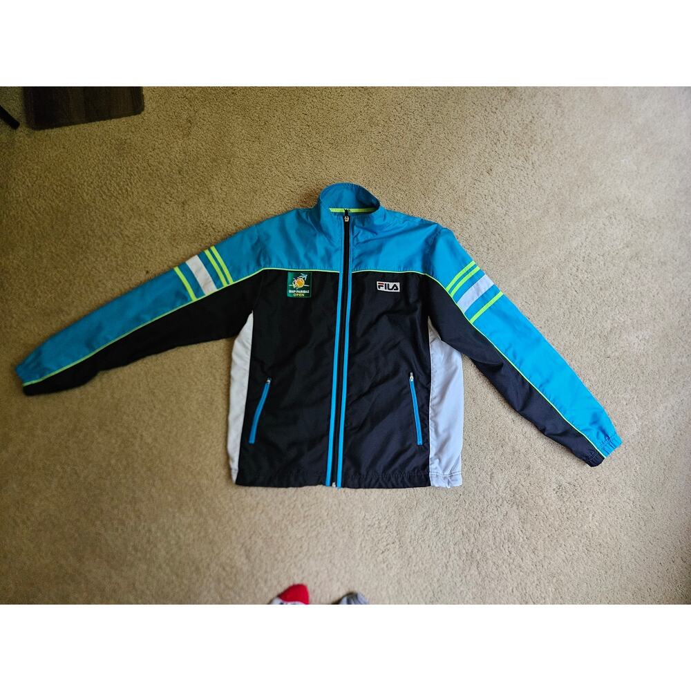 FILA BNP Paribas Open Tennis Jacket Small Blue Black EUC
